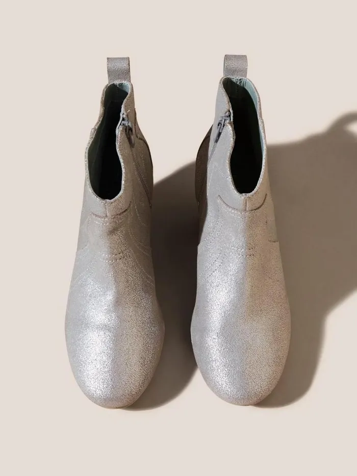 White Stuff BOOTS Wilhelmina Western Boot Pewter Metallic 8211 Women White Stuff BOOTS Wilhelmina Western Boot Pewter Metallic 8211 Women