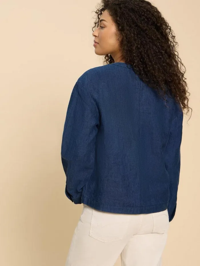White Stuff COATS and JACKETS Adele Linen Jacket Dark Navy 8211 Women White Stuff COATS and JACKETS Adele Linen Jacket Dark Navy 8211 Women