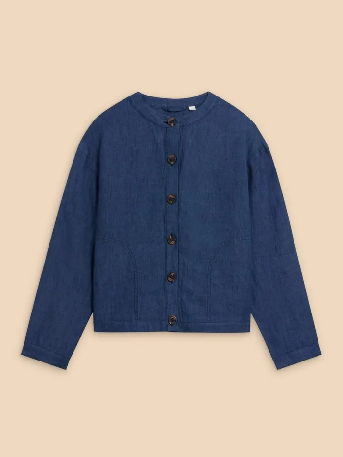 White Stuff COATS and JACKETS Adele Linen Jacket Dark Navy 8211 Women White Stuff COATS and JACKETS Adele Linen Jacket Dark Navy 8211 Women