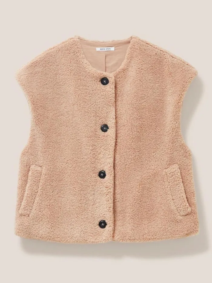 White Stuff COATS and JACKETS Borg Gilet Light Natural 8211 Women White Stuff COATS and JACKETS Borg Gilet Light Natural 8211 Women