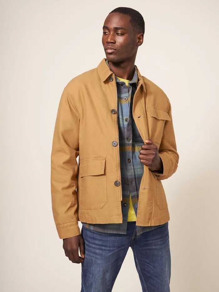 White Stuff COATS and JACKETS Canvas Trucker Dark Tan 8211 Men White Stuff COATS and JACKETS Canvas Trucker Dark Tan 8211 Men