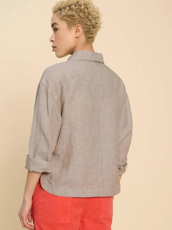 White Stuff COATS and JACKETS Carrie Linen Collar Jacket Light Natural 8211 Women White Stuff COATS and JACKETS Carrie Linen Collar Jacket Light Natural 8211 Women