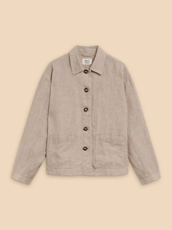 White Stuff COATS and JACKETS Carrie Linen Collar Jacket Light Natural 8211 Women White Stuff COATS and JACKETS Carrie Linen Collar Jacket Light Natural 8211 Women