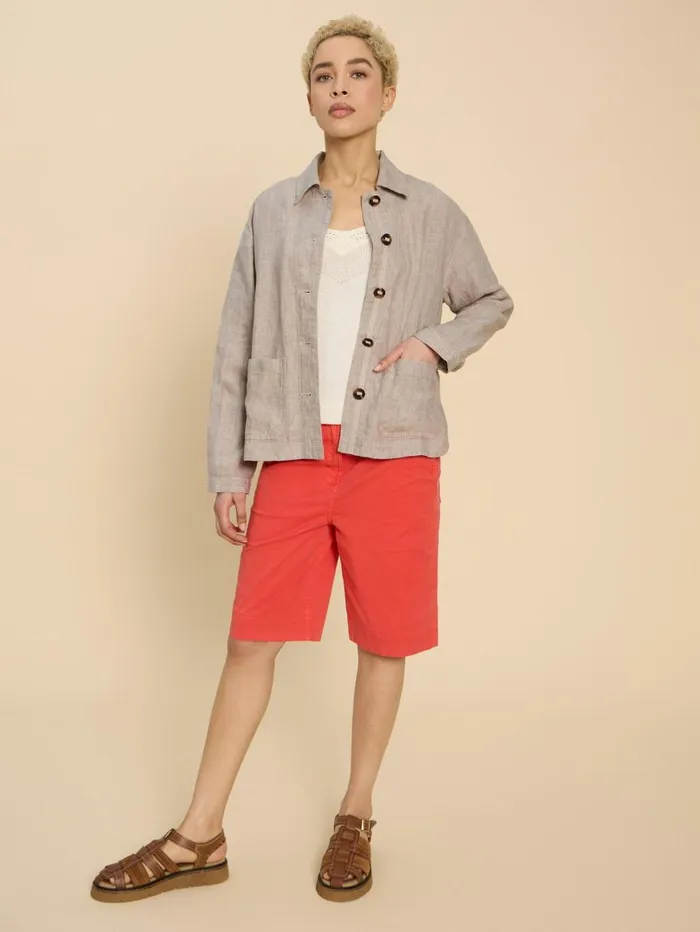 White Stuff COATS and JACKETS Carrie Linen Collar Jacket Light Natural 8211 Women White Stuff COATS and JACKETS Carrie Linen Collar Jacket Light Natural 8211 Women