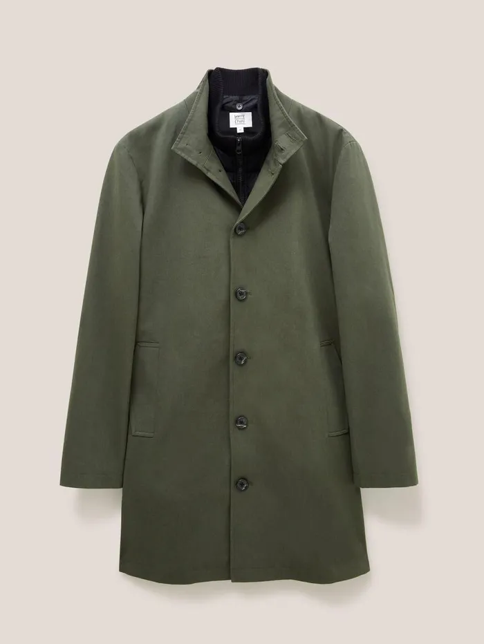 White Stuff COATS and JACKETS Commuter Mac Coat Dark Green 8211 Men