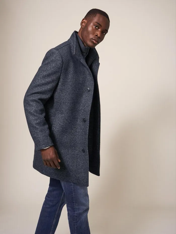 White Stuff COATS and JACKETS Horsholm Wool Funnel Coat Charcoal Grey 8211 Men White Stuff COATS and JACKETS Horsholm Wool Funnel Coat Charcoal Grey 8211 Men