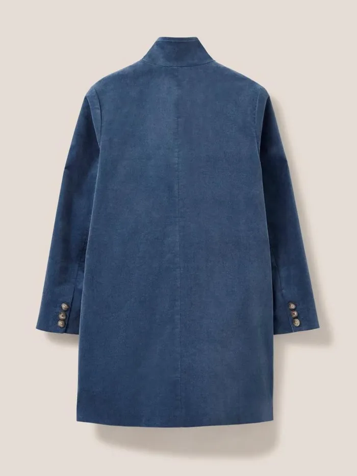White Stuff COATS and JACKETS Karla Smart Velvet Coat Dusty Blue 8211 Women White Stuff COATS and JACKETS Karla Smart Velvet Coat Dusty Blue 8211 Women