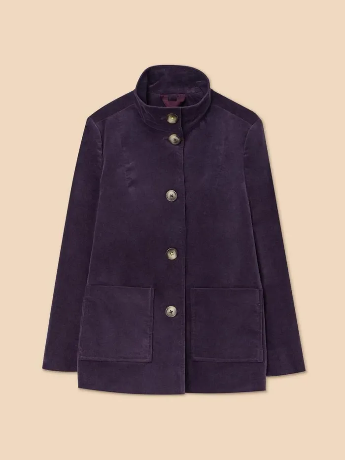 White Stuff COATS and JACKETS Karla Velvet Peacoat Dark Purple 8211 Women White Stuff COATS and JACKETS Karla Velvet Peacoat Dark Purple 8211 Women