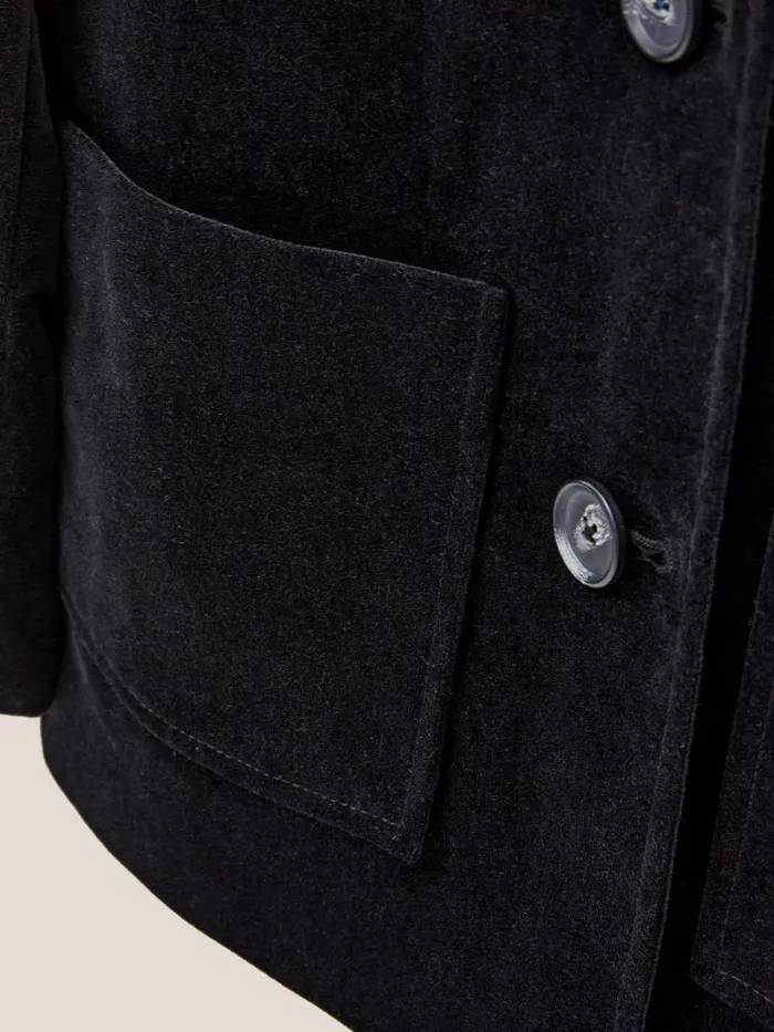 White Stuff COATS and JACKETS Karla Velvet Peacoat Pure Black 8211 Women White Stuff COATS and JACKETS Karla Velvet Peacoat Pure Black 8211 Women