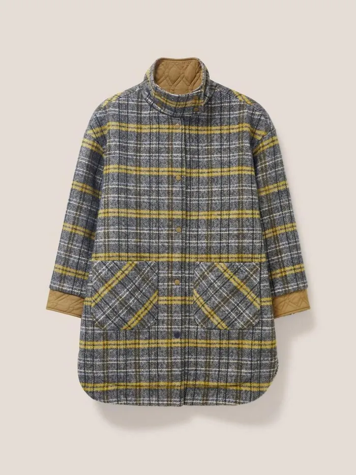 White Stuff COATS and JACKETS Maddie Reversible Coat Grey Multi 8211 Women