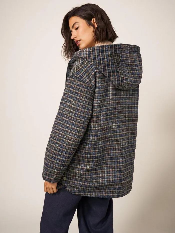White Stuff COATS and JACKETS Mariella Reversible Relaxed Fit Coat Black Multi 8211 Women