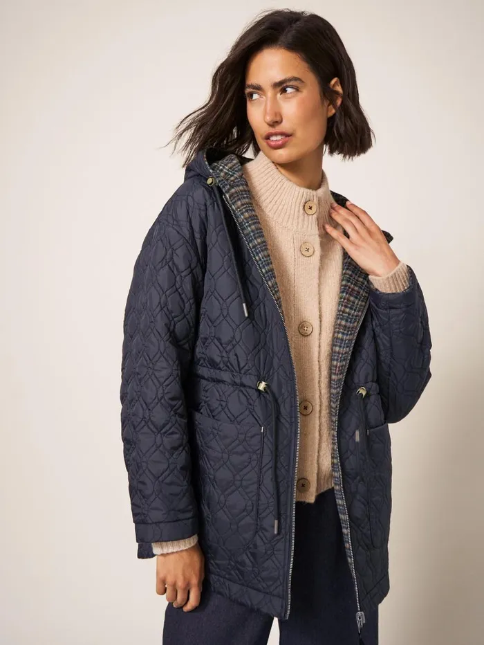 White Stuff COATS and JACKETS Mariella Reversible Relaxed Fit Coat Black Multi 8211 Women White Stuff COATS and JACKETS Mariella Reversible Relaxed Fit Coat Black Multi 8211 Women
