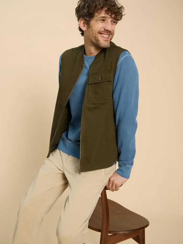 White Stuff COATS and JACKETS McCarthy Gilet Khaki Green 8211 Men White Stuff COATS and JACKETS McCarthy Gilet Khaki Green 8211 Men