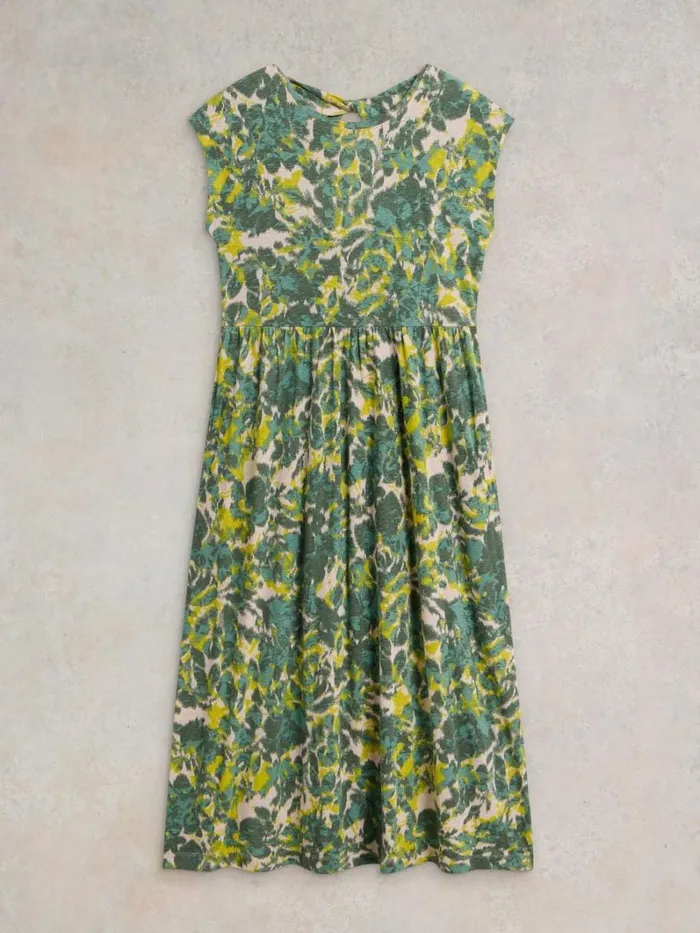 White Stuff DRESSES Addison Cotton Jersey Dress Teal Print 8211 Women White Stuff DRESSES Addison Cotton Jersey Dress Teal Print 8211 Women