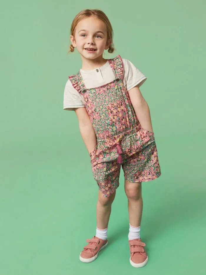 White Stuff DRESSES and SKIRTS Ava Printed Playsuit Pink Multi 8211 Kids