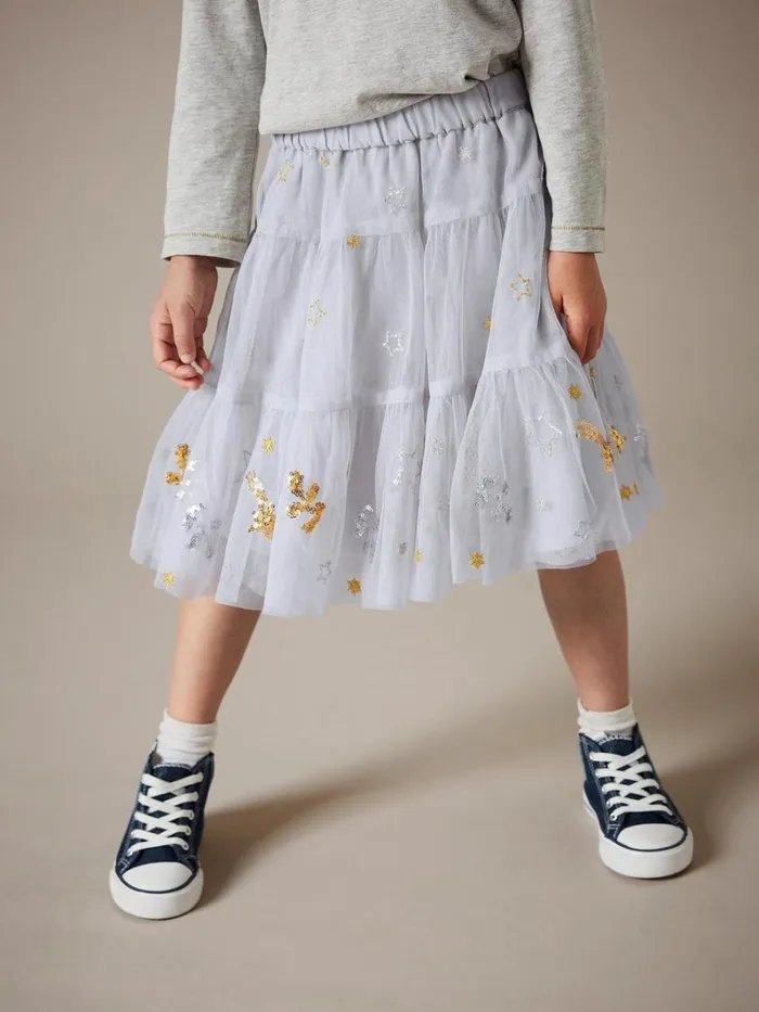 White Stuff DRESSES and SKIRTS Naomi Embellished Tuelle Skirt Natural White 8211 Kids