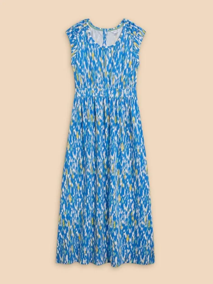 White Stuff DRESSES Darcie V Neck Maxi Printed Dress Blue Print 8211 Women