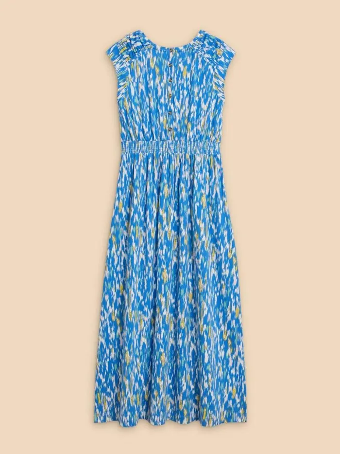 White Stuff DRESSES Darcie V Neck Maxi Printed Dress Blue Print 8211 Women