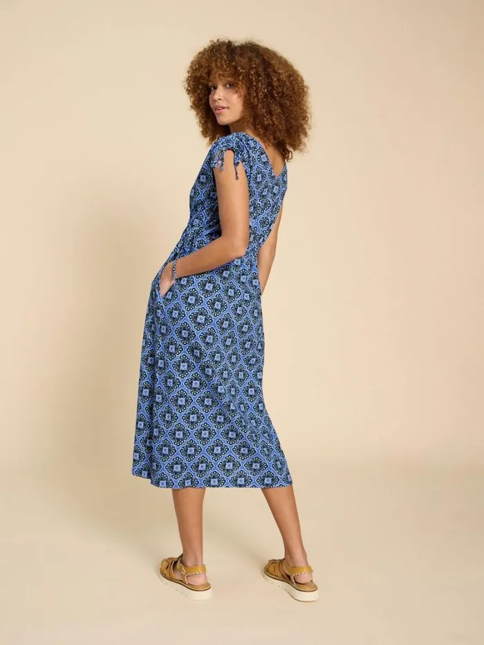 White Stuff DRESSES Freya Jersey Beach Dress Blue Print 8211 Women White Stuff DRESSES Freya Jersey Beach Dress Blue Print 8211 Women