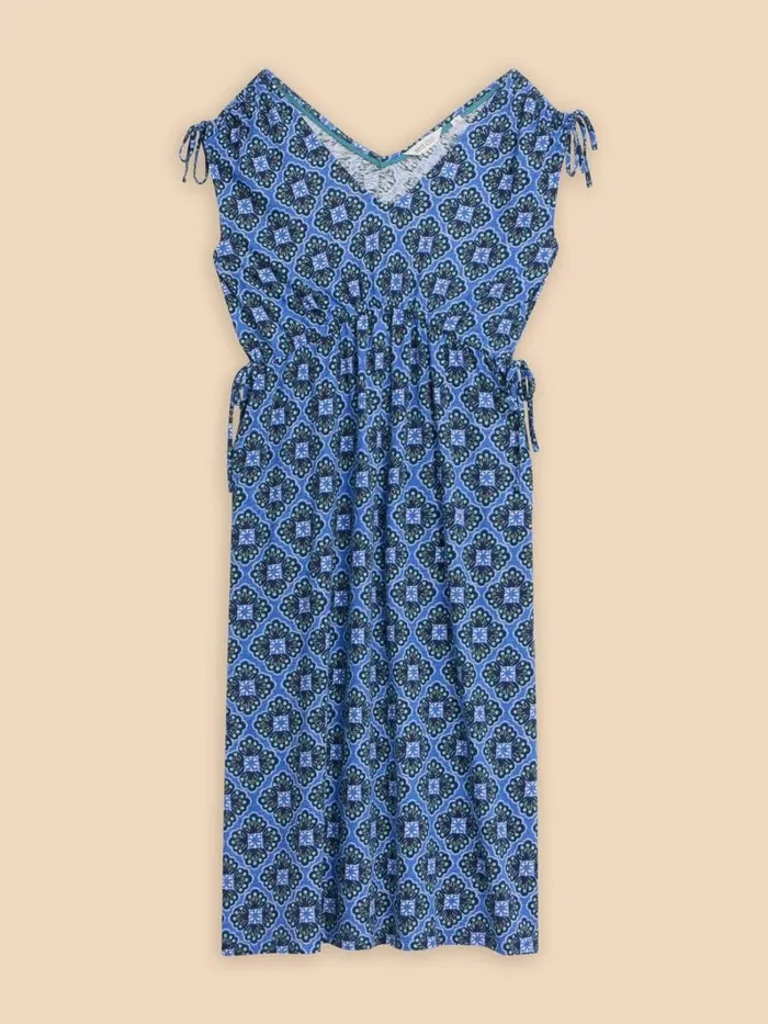 White Stuff DRESSES Freya Jersey Beach Dress Blue Print 8211 Women White Stuff DRESSES Freya Jersey Beach Dress Blue Print 8211 Women