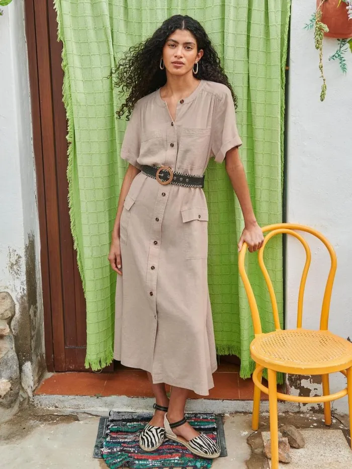 White Stuff DRESSES Hazel Linen Blend Shirt Dress Light Natural 8211 Women White Stuff DRESSES Hazel Linen Blend Shirt Dress Light Natural 8211 Women