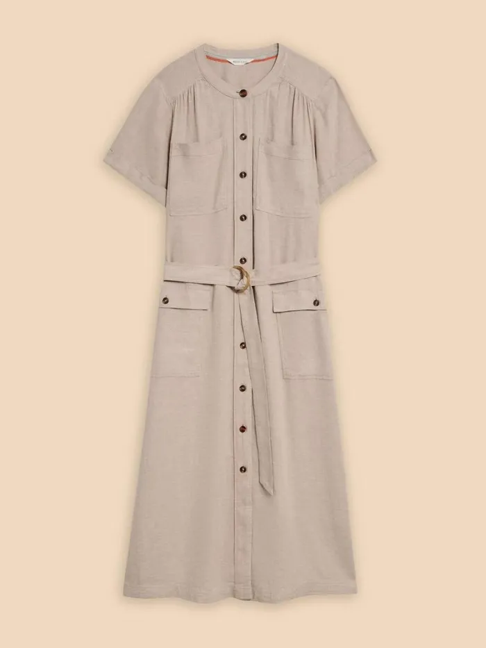 White Stuff DRESSES Hazel Linen Blend Shirt Dress Light Natural 8211 Women White Stuff DRESSES Hazel Linen Blend Shirt Dress Light Natural 8211 Women