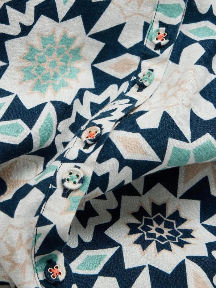 White Stuff DRESSES Ivy Linen V Neck Midi Dress Blue Print 8211 Women White Stuff DRESSES Ivy Linen V Neck Midi Dress Blue Print 8211 Women