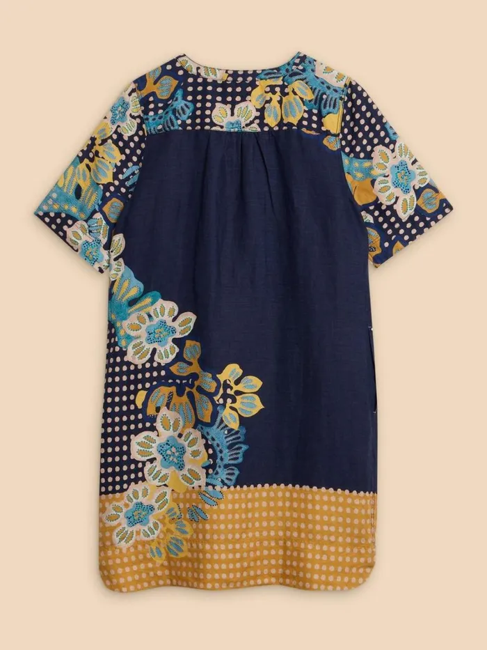 White Stuff DRESSES June Shift Linen Dress Navy Print 8211 Women White Stuff DRESSES June Shift Linen Dress Navy Print 8211 Women