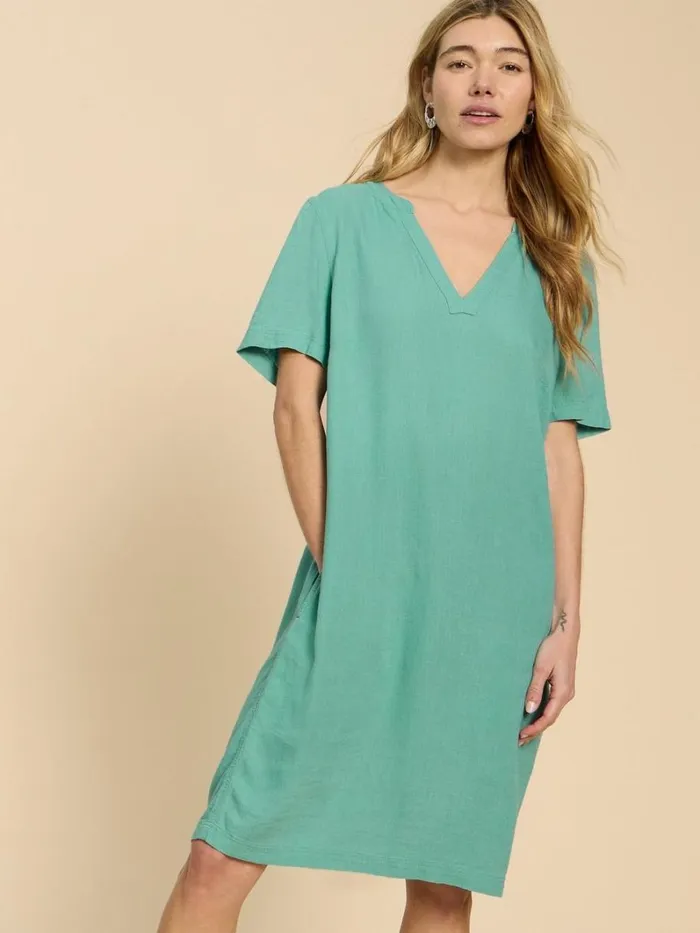 White Stuff DRESSES Lydia Shift Dress Mid Teal 8211 Women
