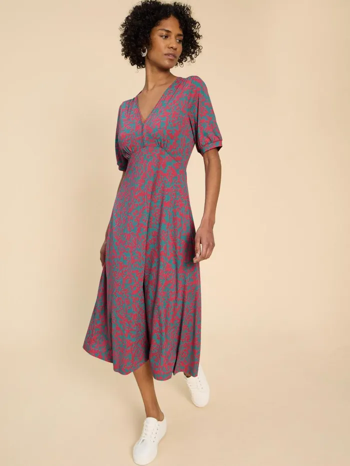 White Stuff DRESSES Megan Jersey Printed Dress Pink Print 8211 Women White Stuff DRESSES Megan Jersey Printed Dress Pink Print 8211 Women