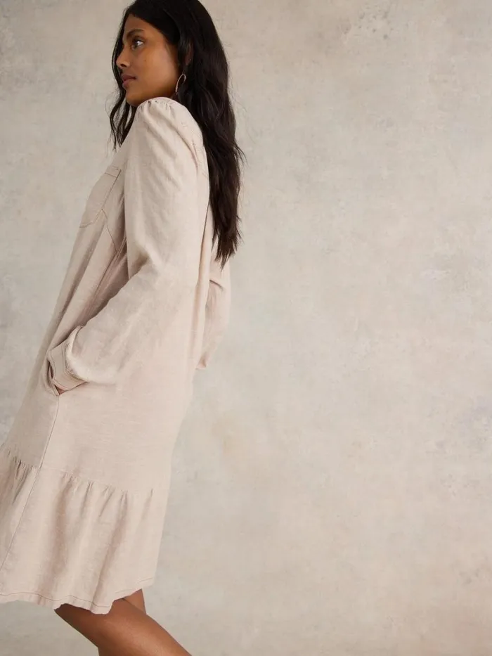 White Stuff DRESSES Norma Linen Blend Dress Light Natural 8211 Women White Stuff DRESSES Norma Linen Blend Dress Light Natural 8211 Women
