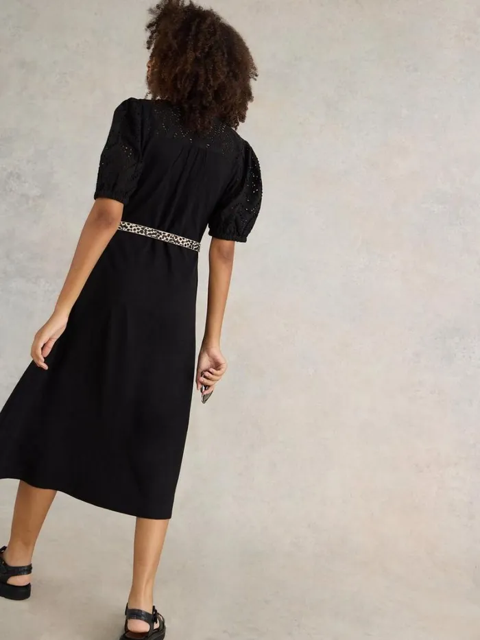 White Stuff DRESSES Rua Broderie Shirt Dress Pure Black 8211 Women White Stuff DRESSES Rua Broderie Shirt Dress Pure Black 8211 Women