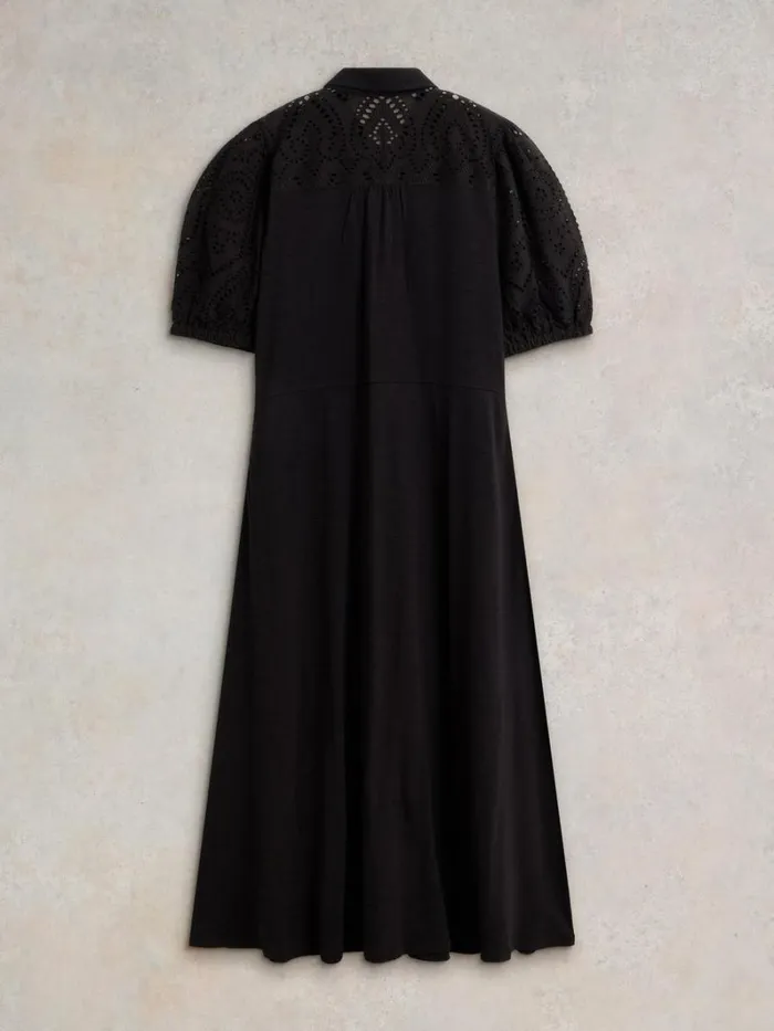 White Stuff DRESSES Rua Broderie Shirt Dress Pure Black 8211 Women White Stuff DRESSES Rua Broderie Shirt Dress Pure Black 8211 Women
