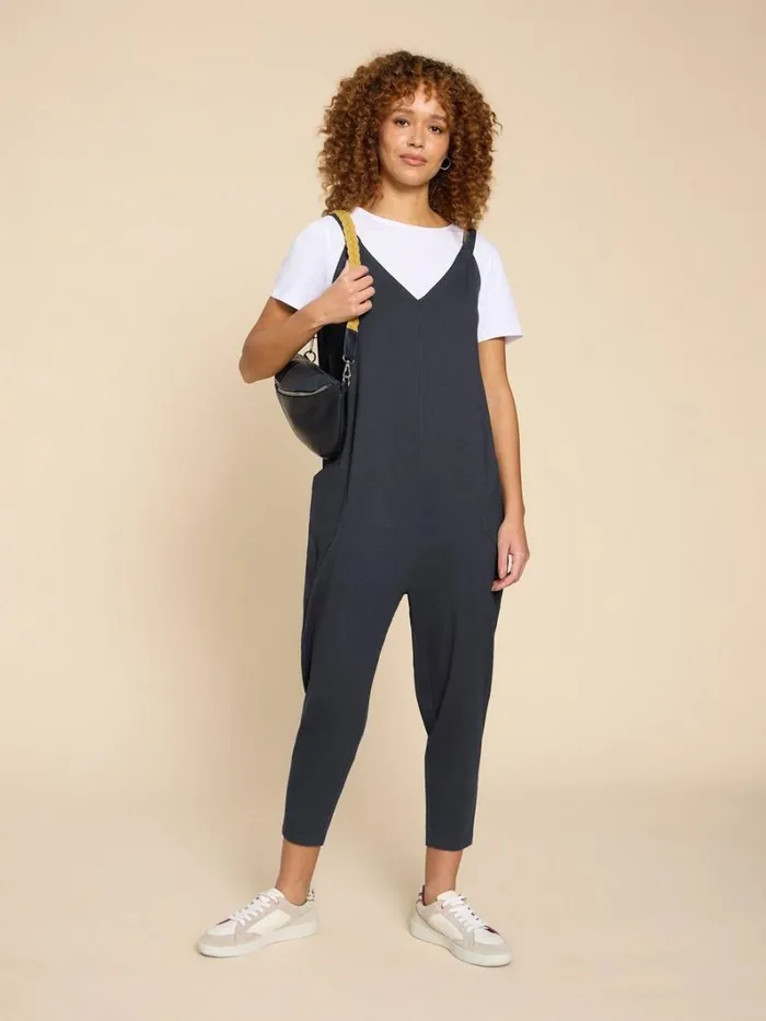 White Stuff DRESSES Selina Jersey Jumpsuit Charcoal Grey 8211 Women