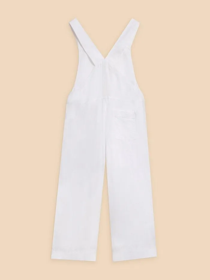 White Stuff DRESSES Viola Crop Linen Dungaree Natural White 8211 Women White Stuff DRESSES Viola Crop Linen Dungaree Natural White 8211 Women