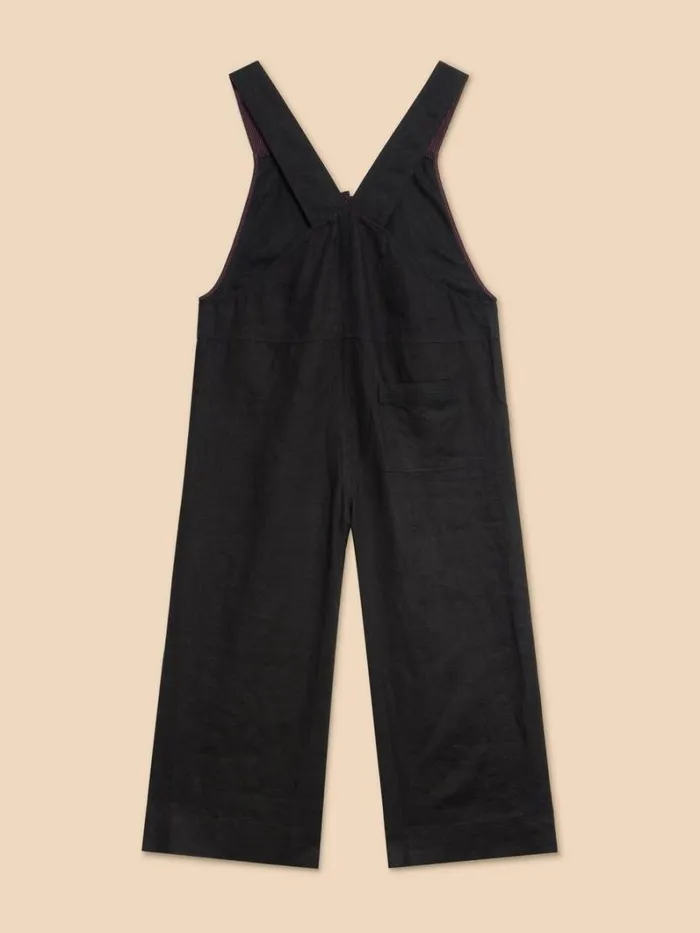 White Stuff DRESSES Viola Crop Linen Dungaree Pure Black 8211 Women White Stuff DRESSES Viola Crop Linen Dungaree Pure Black 8211 Women