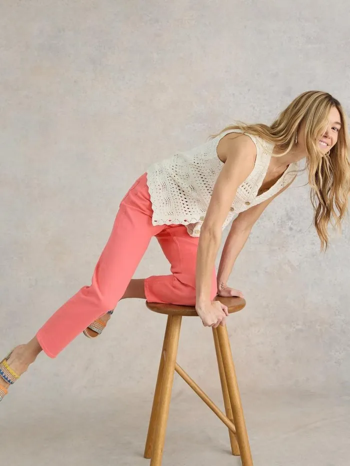 White Stuff JEANS Blake Straight Cropped Jean Bright Pink 8211 Women White Stuff JEANS Blake Straight Cropped Jean Bright Pink 8211 Women