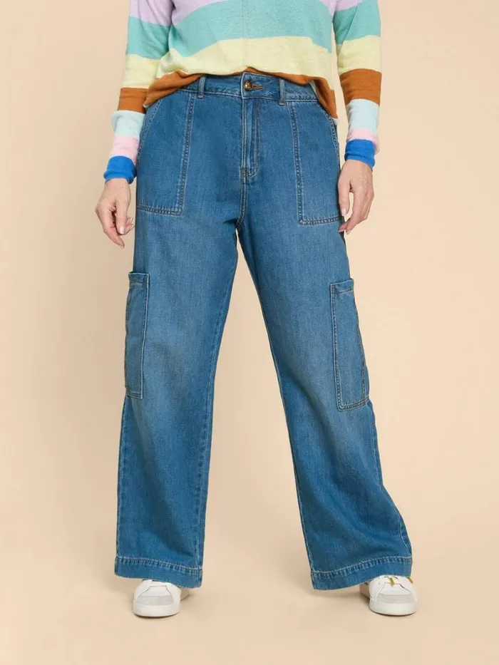 White Stuff JEANS Demi Cargo Jean Light Denim 8211 Women