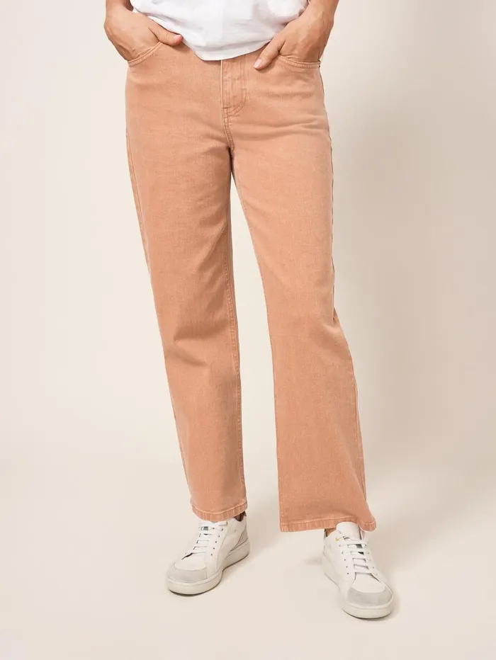 White Stuff JEANS Leighton ClayDye Straight Jean Mid Coral 8211 Women White Stuff JEANS Leighton ClayDye Straight Jean Mid Coral 8211 Women