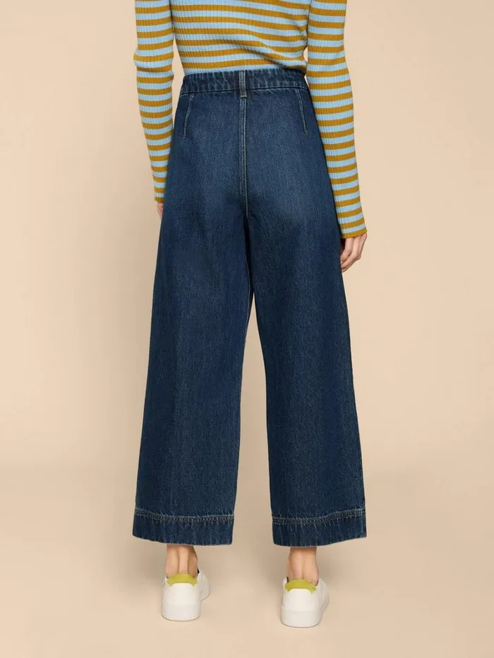 White Stuff JEANS Loren Wide Leg Cropped Jean Dk Denim 8211 Women