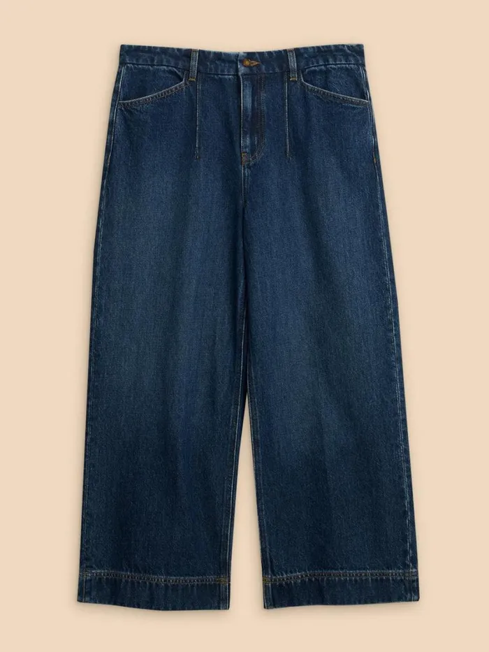 White Stuff JEANS Loren Wide Leg Cropped Jean Dk Denim 8211 Women