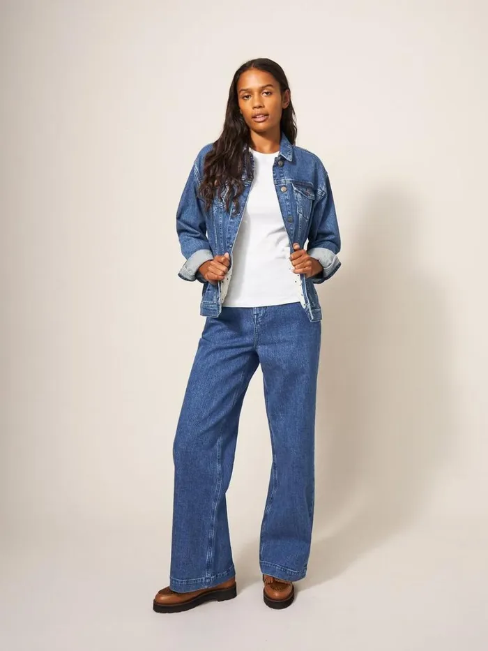 White Stuff JEANS Sadie Wide Leg Jean Dk Denim 8211 Women