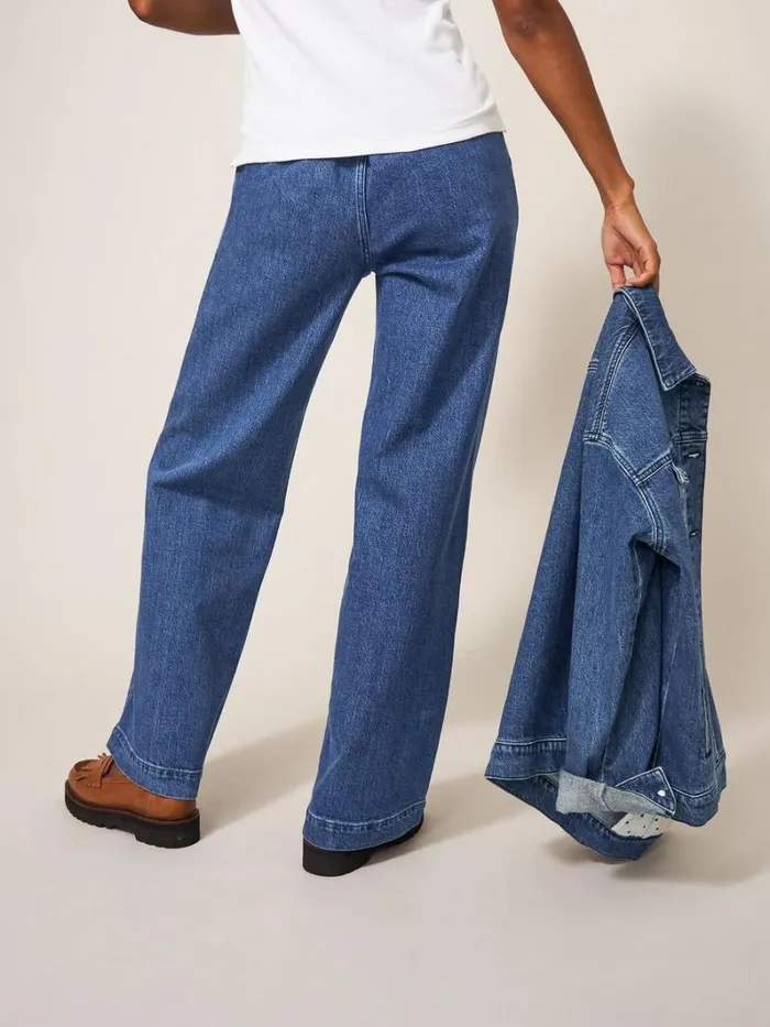 White Stuff JEANS Sadie Wide Leg Jean Dk Denim 8211 Women