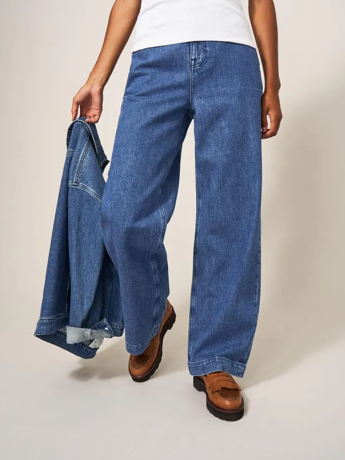 White Stuff JEANS Sadie Wide Leg Jean Dk Denim 8211 Women