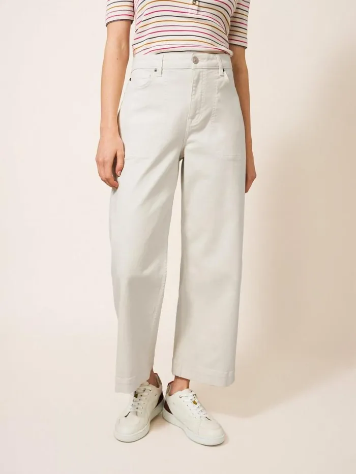 White Stuff JEANS Tia Wide Leg Cropped Jean Light Natural 8211 Women