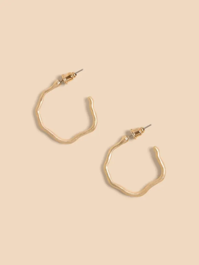 White Stuff JEWELLERY Abstract Hoop Earrings Gold Tone Metallic 8211 Women White Stuff JEWELLERY Abstract Hoop Earrings Gold Tone Metallic 8211 Women