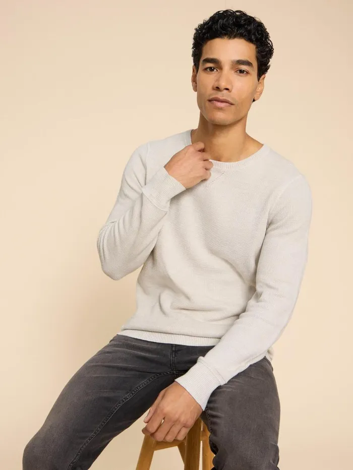 White Stuff KNITWEAR Attadale Crew Neck Jumper Light Grey 8211 Men White Stuff KNITWEAR Attadale Crew Neck Jumper Light Grey 8211 Men