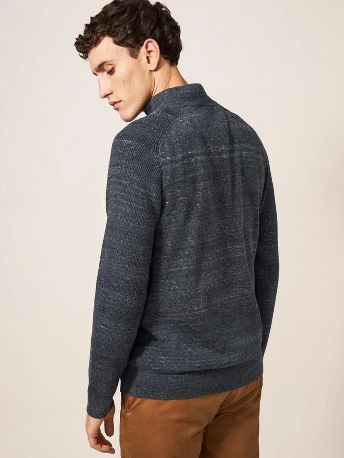White Stuff KNITWEAR Barmouth Zip Neck Jumper Dark Grey 8211 Men White Stuff KNITWEAR Barmouth Zip Neck Jumper Dark Grey 8211 Men