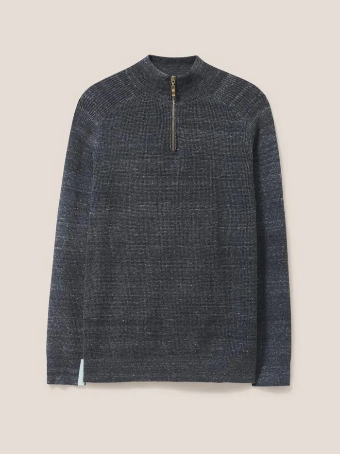 White Stuff KNITWEAR Barmouth Zip Neck Jumper Dark Grey 8211 Men White Stuff KNITWEAR Barmouth Zip Neck Jumper Dark Grey 8211 Men
