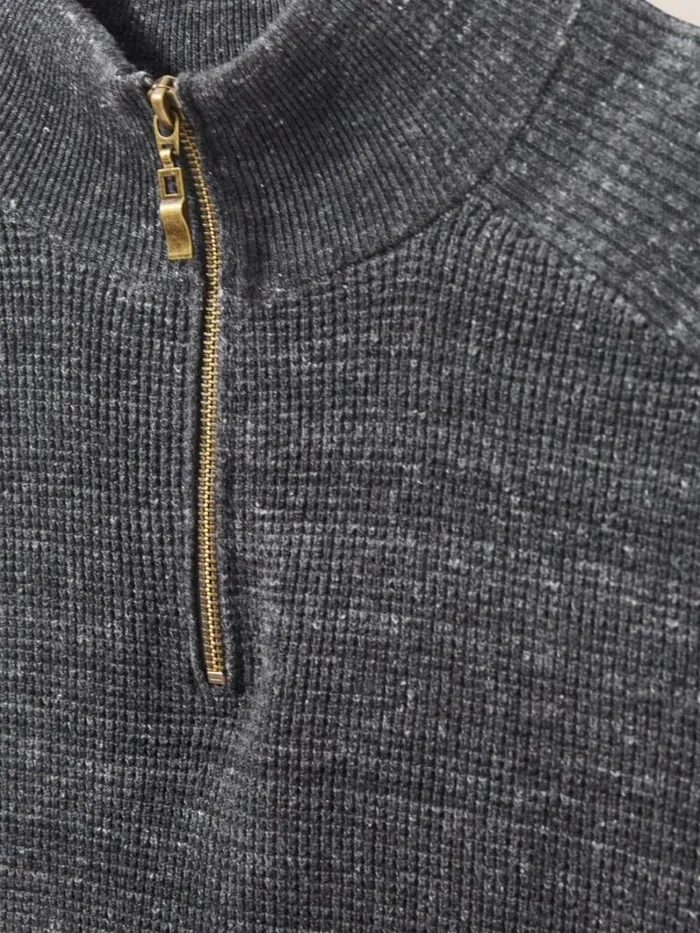 White Stuff KNITWEAR Barmouth Zip Neck Jumper Dark Grey 8211 Men White Stuff KNITWEAR Barmouth Zip Neck Jumper Dark Grey 8211 Men